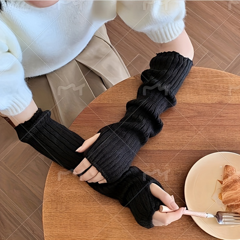 Cute, Warm, And Stylish Arm Sleeves For Trendy, Featuring Fingerless Gloves And A Style