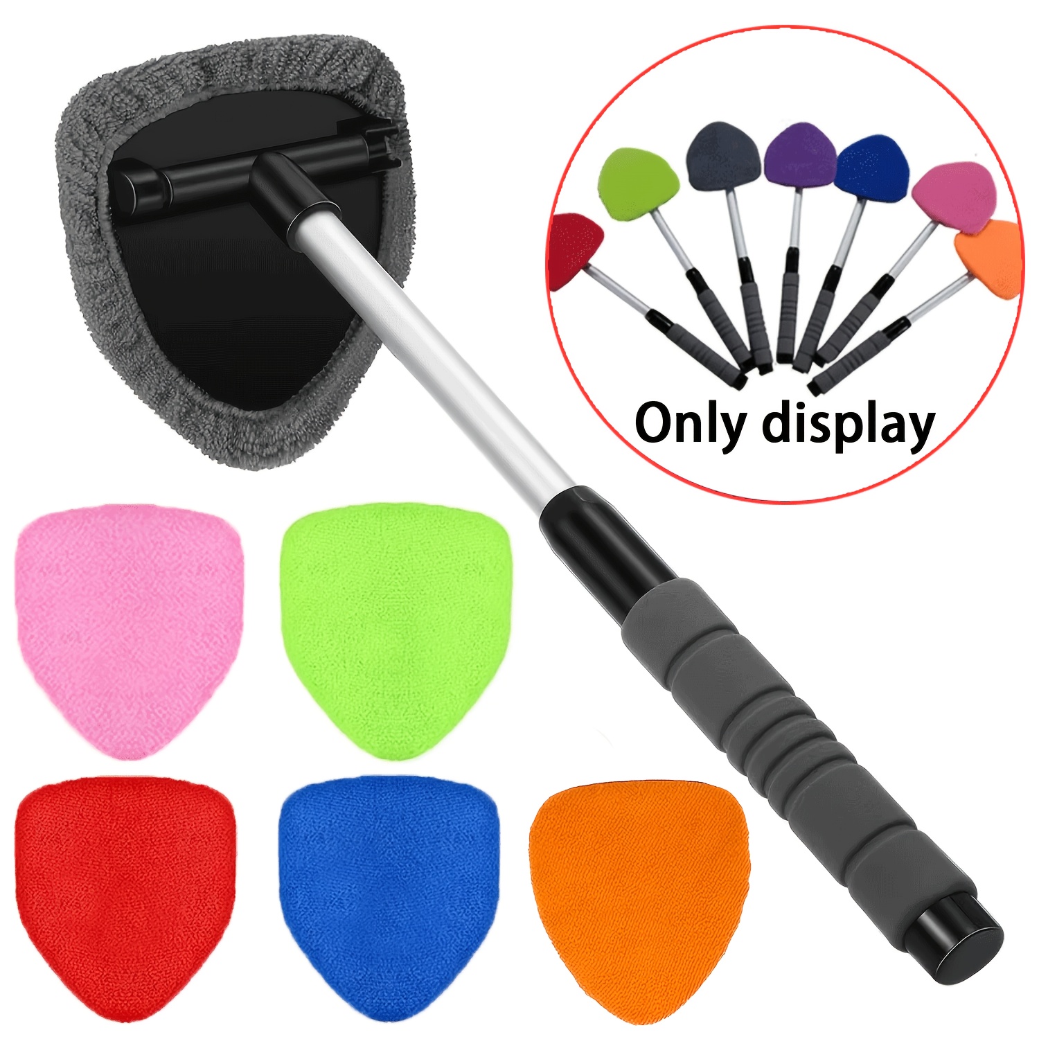 TEMU Set Of 3/6 Car Windshield Cleaning Brushes, Fiber Telescopic Window Glass Cleaner, Car Window Cleaning Tool, Wet Wipes For Wiping Glass