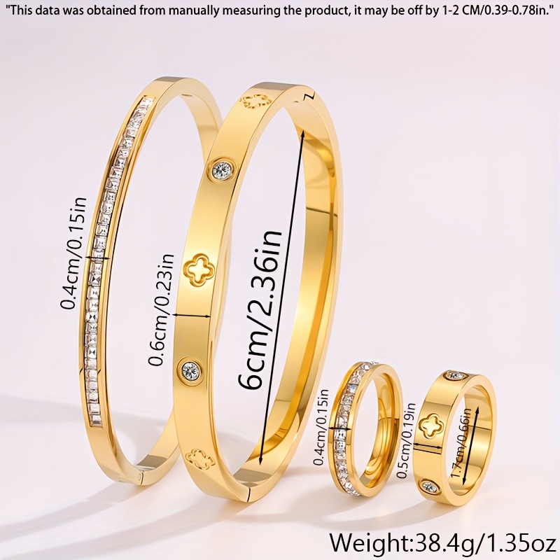 4pcs Lightly Luxurious Daily Stainless Steel Bracelet Set