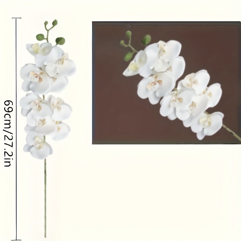 Image of 9 Artificial Elegant Phalaenopsis Orchids - Plastic Lantern Set, Suitable For Engagement Wedding Bridal Bouquet Decorations - Indoor Outdoor Garden Display & Tabletop Showcase - Décor, Faux Floral