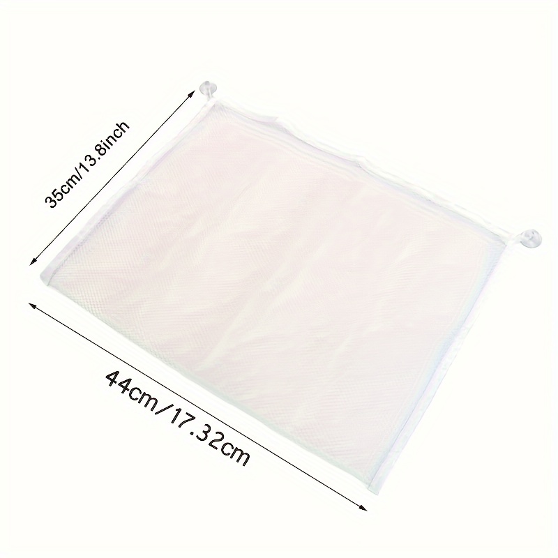 TEMU 1pc White Mesh Bath Toy Storage Bag With Strong Suction Cups – Foldable Hanging Organizer For Tub Toys, Christmas Or Easter Gifts, Bathtub Toys