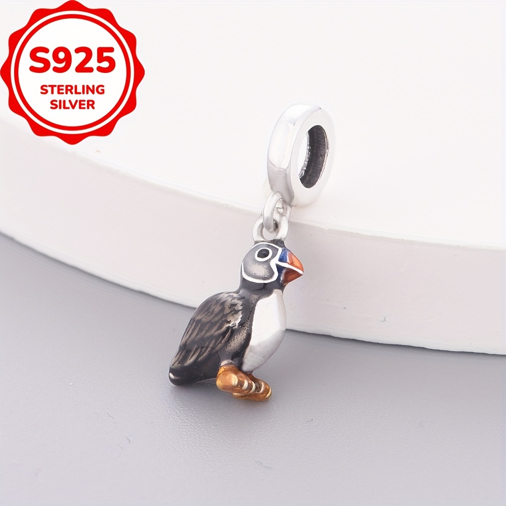 Image of 1pc 925 Sterling 925 Silver Animal Decorative Bead Pendant, Suitable For Jewelry Making, Homemade Bracelets Or Necklaces, Or Birthday Gifts