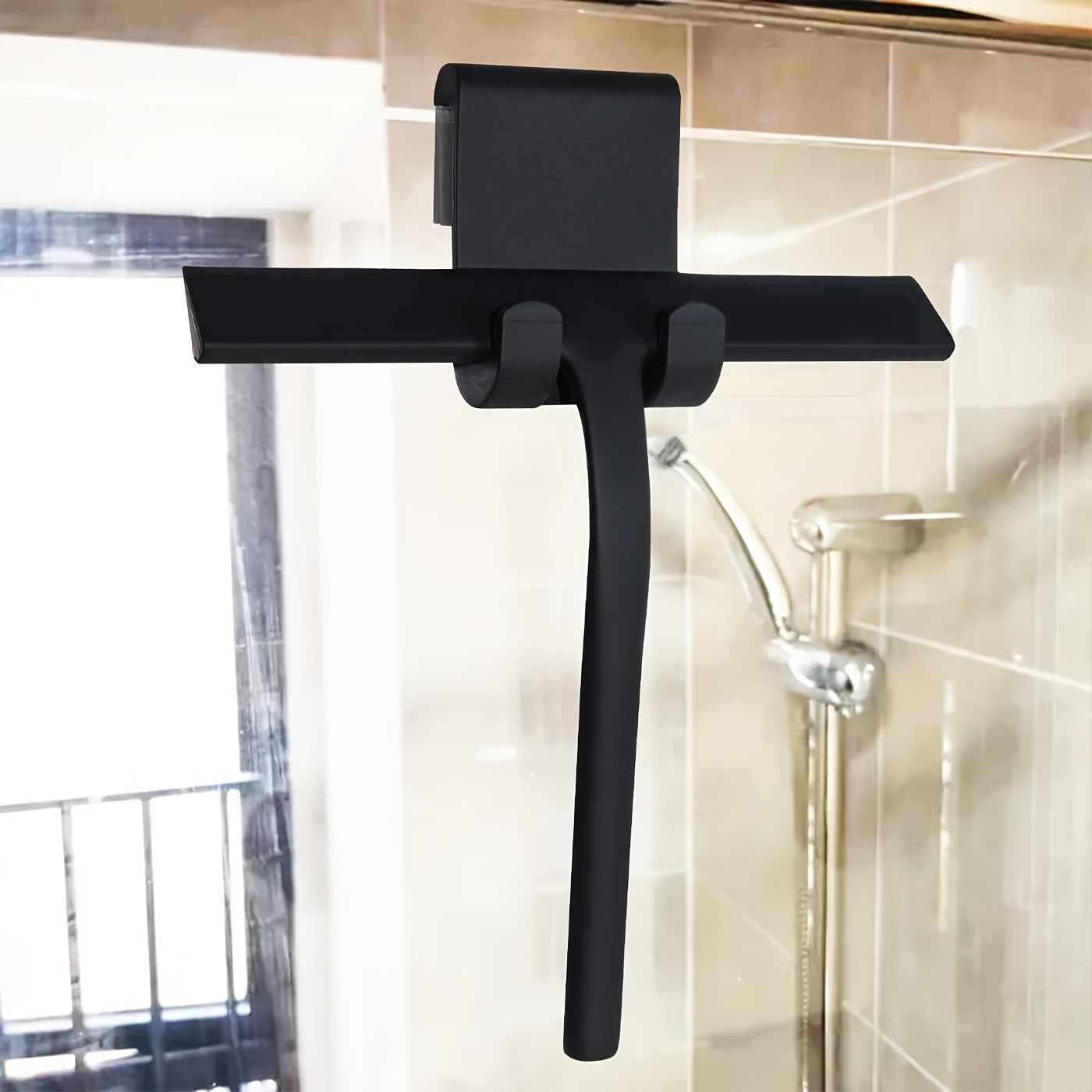 TEMU 1pc Multifunctional Silicone Squeegee-suitable For Shower Rooms, Bathroom Mirrors, And Glass Cleaning, Bathroom Cleaning Supplies