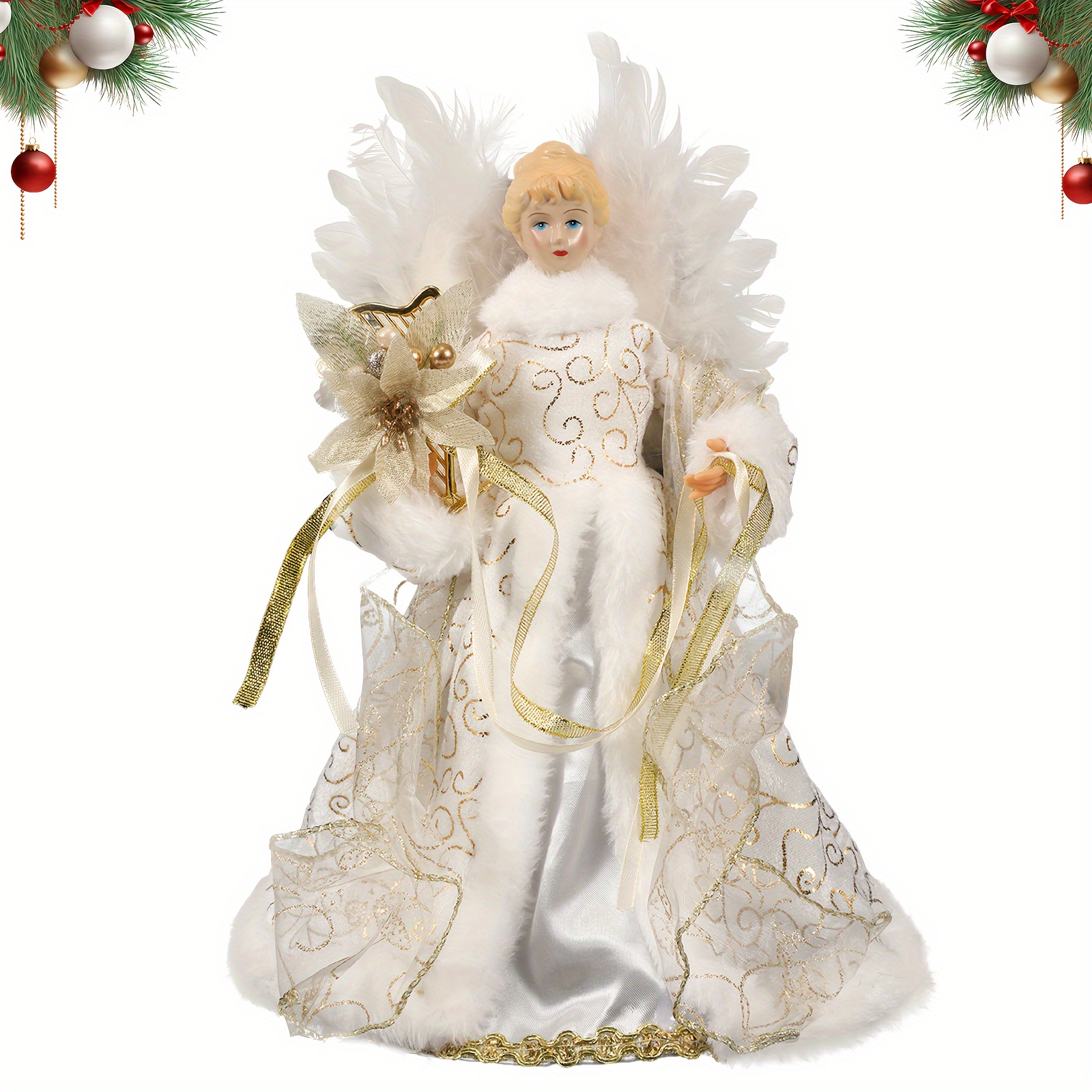 Image of Collectible Christmas Tree Decorations Suitable For Home - Multicolor Figurines, Ornate Collectible Statues For Tree Topper, Holiday Decor, Gift