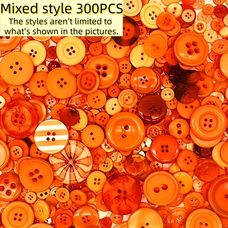 TEMU Lot de 300 boutons en résine orange, accessoires de bricolage pour vêtements, vestes, chemises, pantalons et manteaux ; fournitures de fête