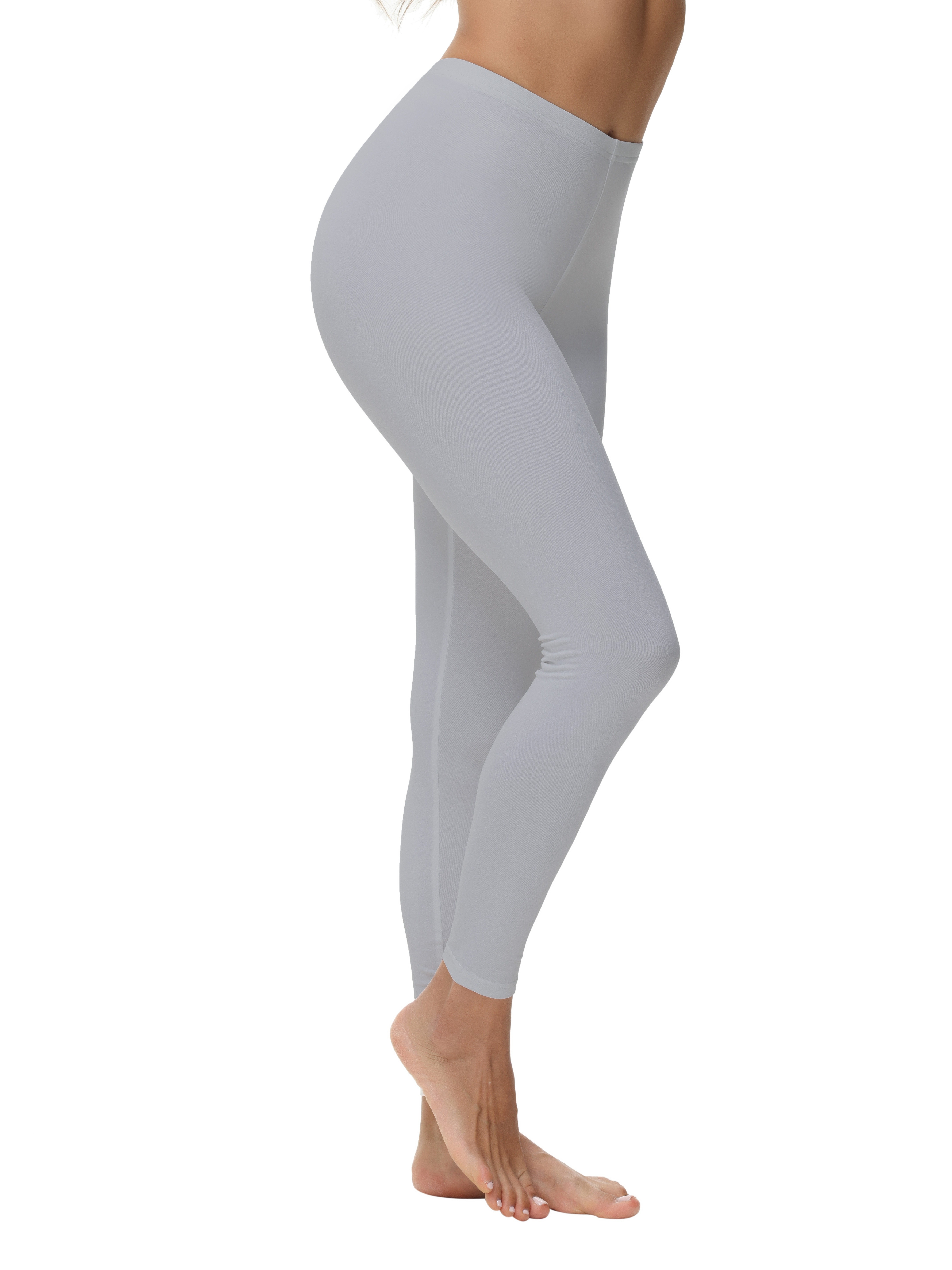 High Waist Soft And Comfortable Sports Leggings, Solid Color Seamless Yoga  Tight Pants, Women's Activewear Thermal Wear For Women - Main Image