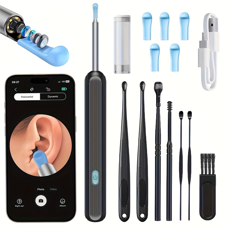 Image of Inskam Scoop With And Light, Wax Removal Tool With 6 Scoop Covers And 7pcs Scoop Set, To Wifi, Battery/ Usb Dual-use, Lithium Battery, Suitable For All Mobile Phones, Safe And Comfortable Cleaning