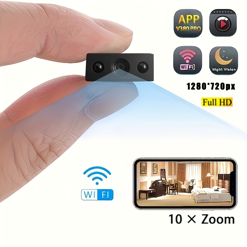 Mini cámara espía 4K, batería de 1800 mAh, cámara inalámbrica WiFi para  interiores, cámaras de seguridad para el hogar, pequeñas cámaras de  vigilancia