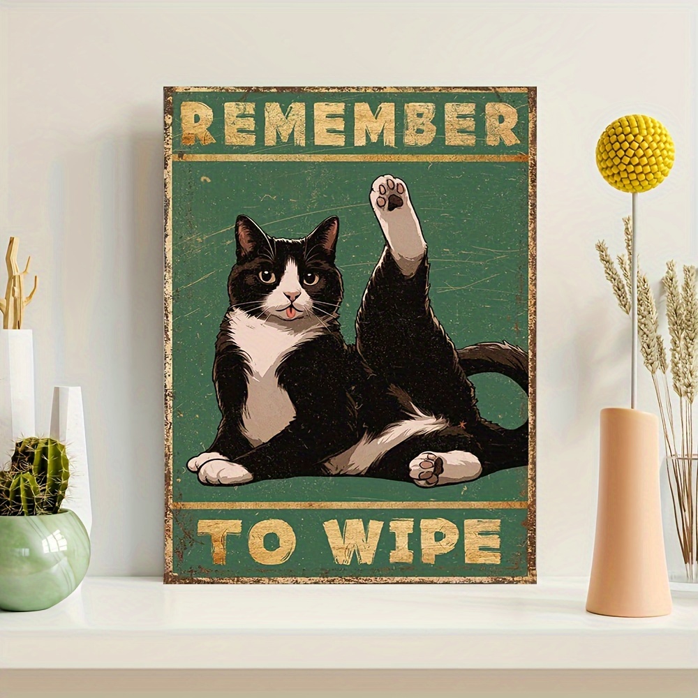 

Cat Canvas Art Print 12x16" - Decor For Bathroom, , & - For , , And