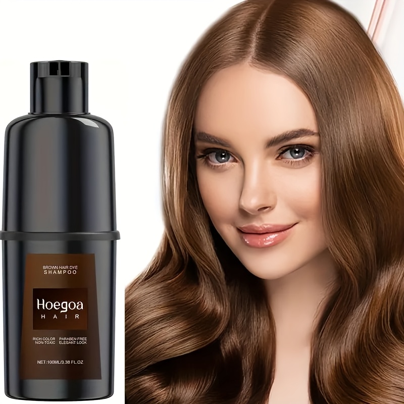 TEMU Brown Hair Shampoo Hair Dye Shampoo 3 In 1, Unisex Instant Hair Color Shampoo Long Lasting Shampoo, Suitable, Halloween Christmas