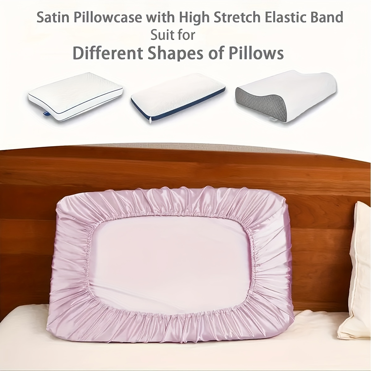 2 pack satin pillowcases with elastic band soft comfortable fabric   skin and hair   bedroom sleeping essentials machine washable no   polyester   details 2