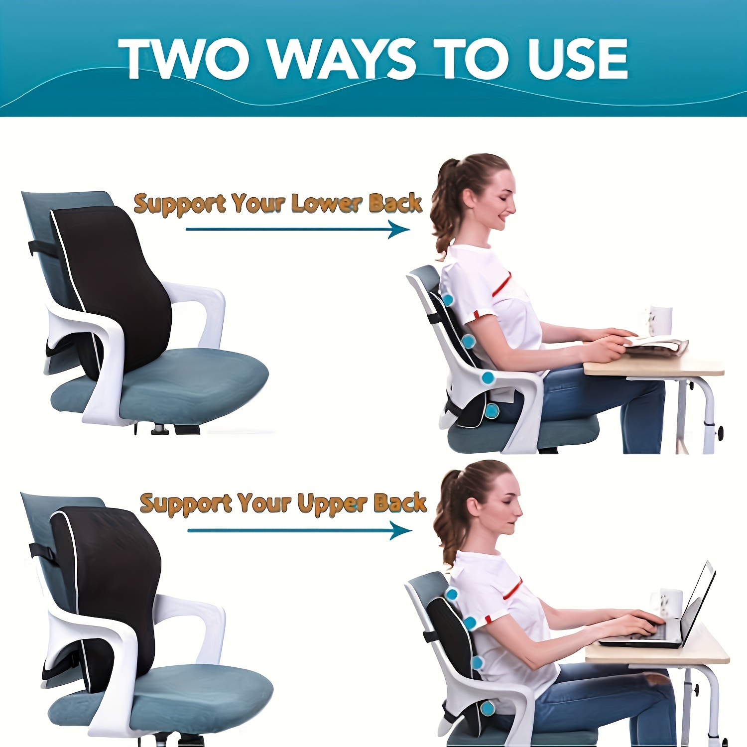 3D Back Support Lumbar Pillow