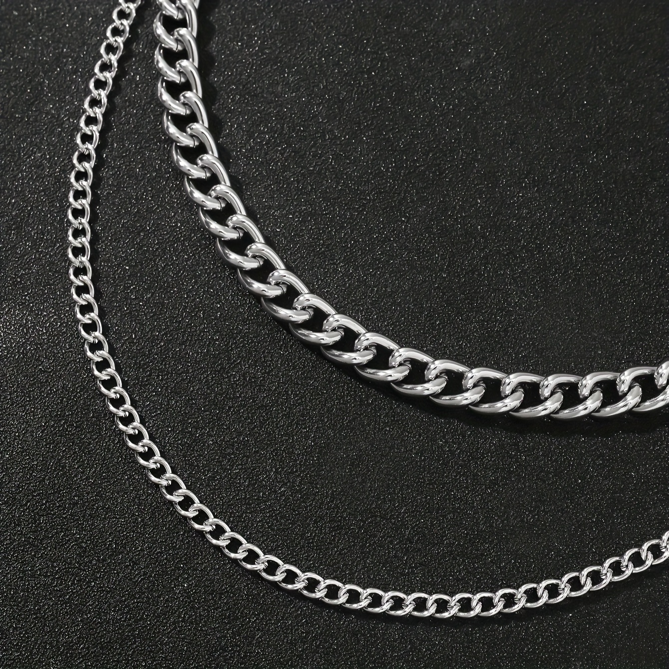Men's Double Layer Large Circle Silvery Accessory