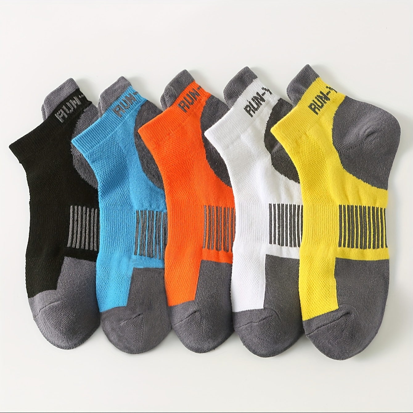 

5 Pairs Of Men's Sport Low Cut Ankle Socks, Anti Odor & Sweat Absorption Breathable Socks, Spring And Summer