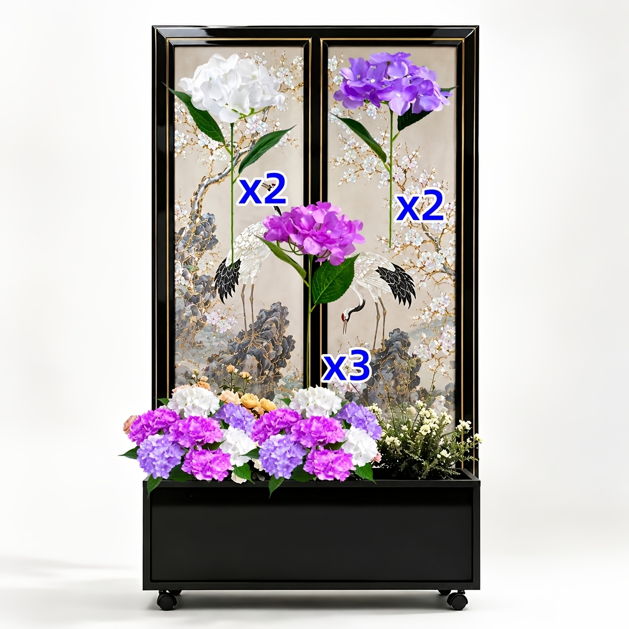 7pcs Multicolor Hydrangea Simulation Flowers, Deep Rose Purple White Large Bouquet, 3d Four-petal Small Flowers , Natural Serrated Leaf Veins Green Leaves Artificial