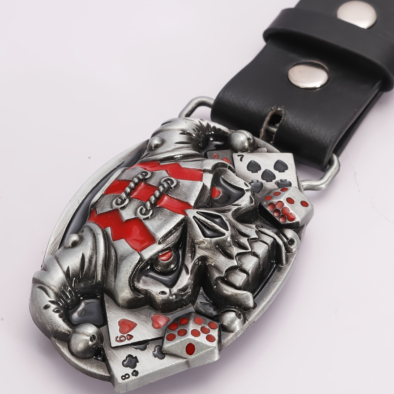 studded belt metal punk rock rivet punk poker skull - Temu