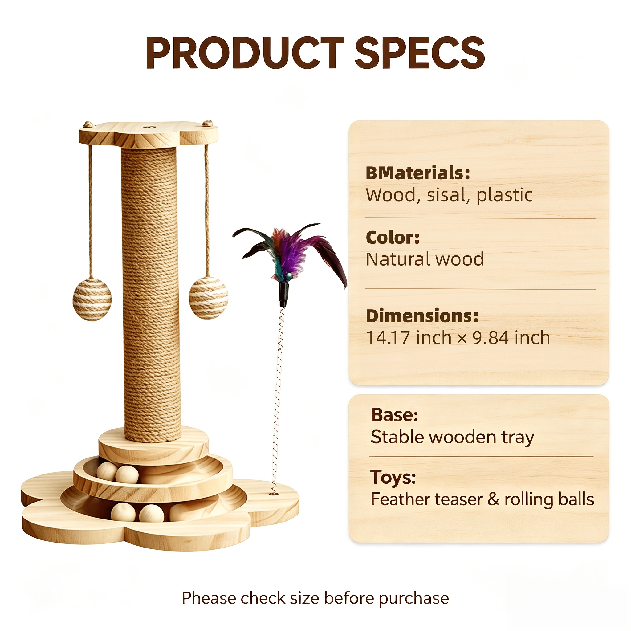 Temu – TEMU Kitten-specific Scratching Posts/ 2 X 15.75-inch Posts With Screws And Hardware, Scratching Pads, Chew Toys For Cats, Wooden Scratching Toys,