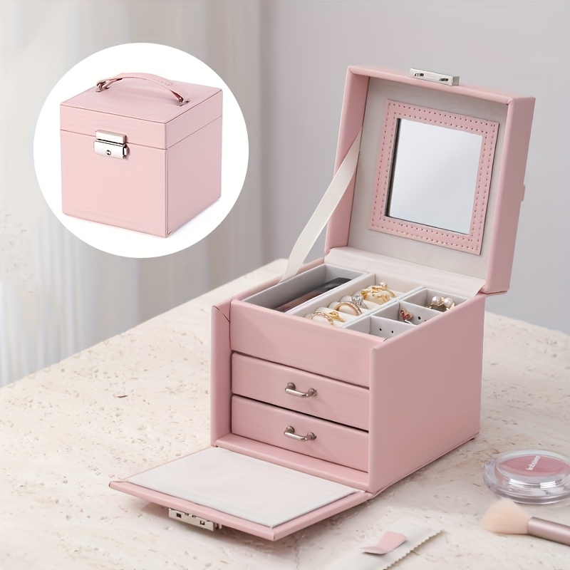 Customizable Mini Jewelry Box with Lock, Elegant Gift