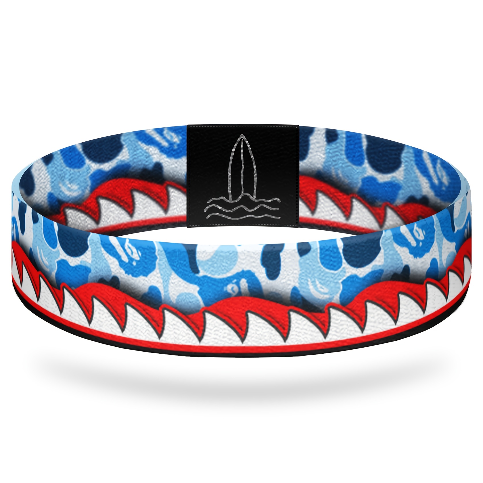 Ocean Shark Camouflage Print Stretch Surfing Wristband Set