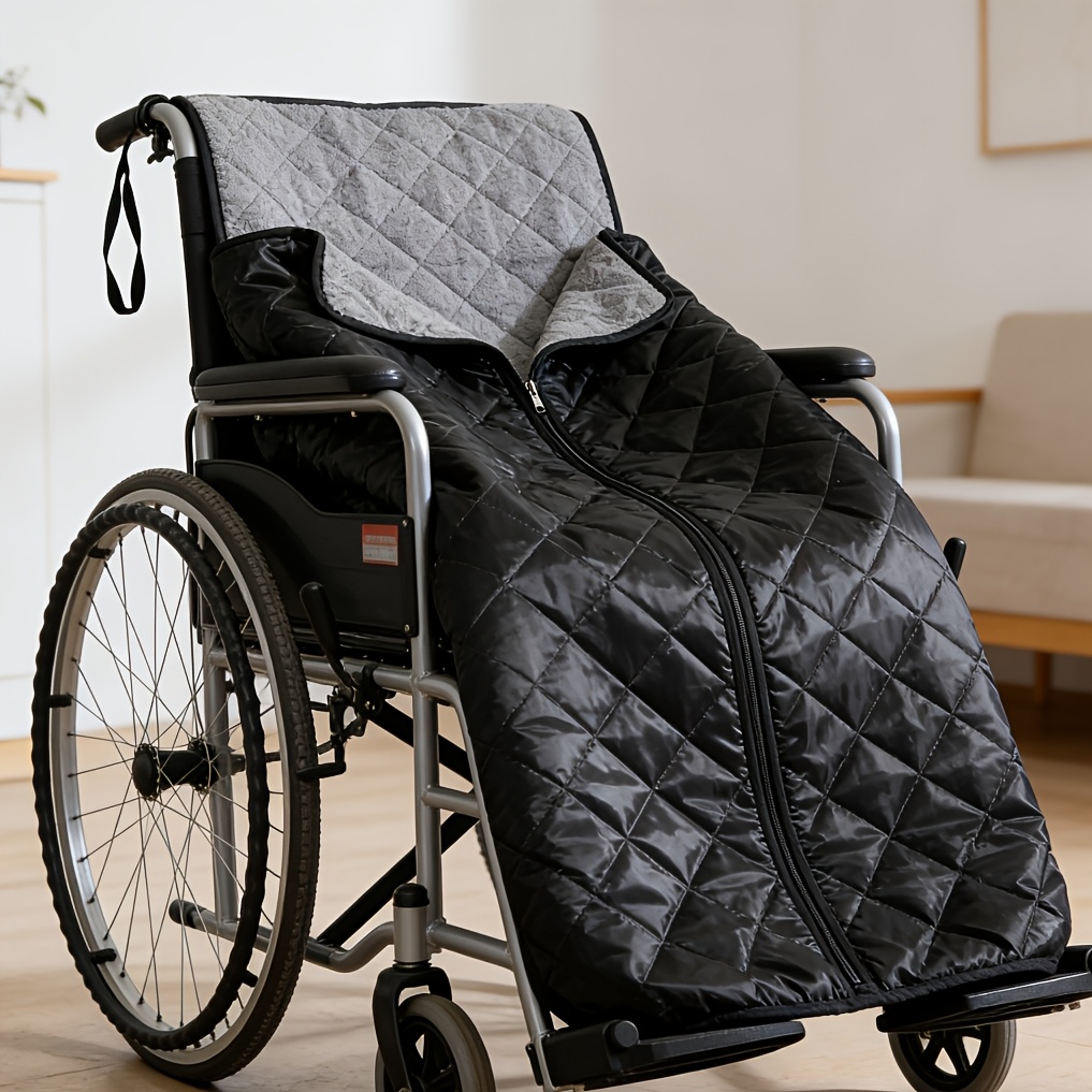 TEMU Mutao Outdoor Wheelchair Warm Blanket, Thick Wheelchair Blanket With Zipper, Adult Warm Blanket, Lower Body Warm For Elderly.