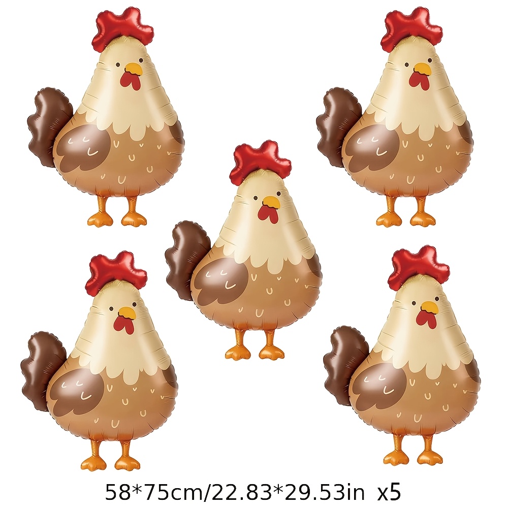 Cartoon Chicken Foil Balloon, Suitable For Farm Parties, Animal Themed Children's Birthday Party Balloon Props, Party Balloon Decorations