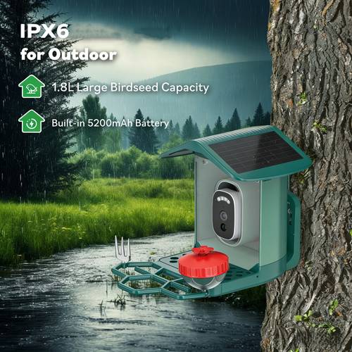 item picture feeder camera 1080p full hd bird identification hummingbird feeder birdhouse with solar panel for watching outdoor ipx6 garden