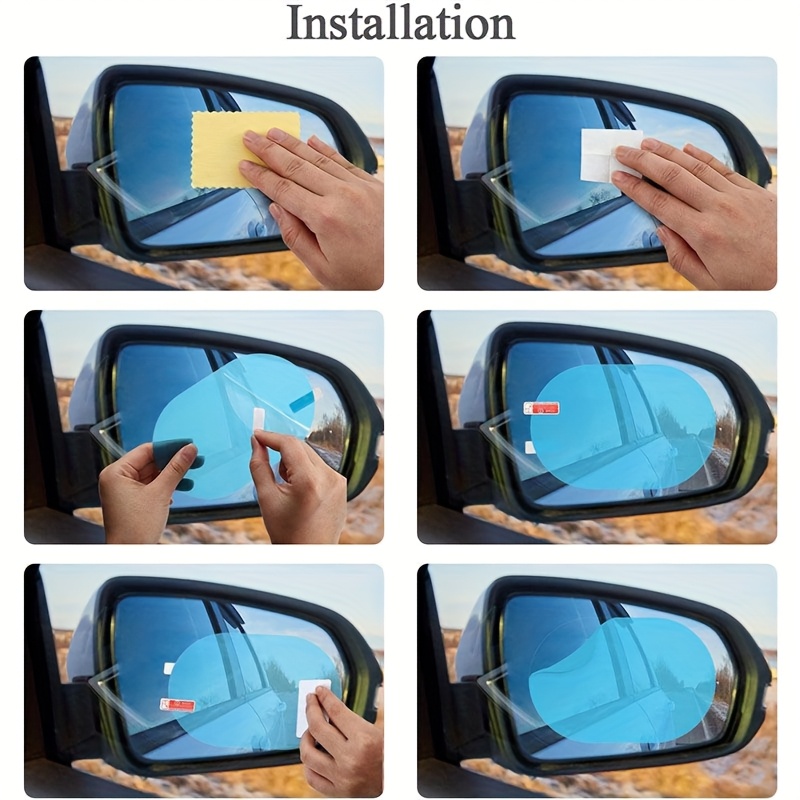 

4pcs Car Rainproof Film, Anti-mirror Window Clear Protective , Waterproof Auto Sticker Accessory