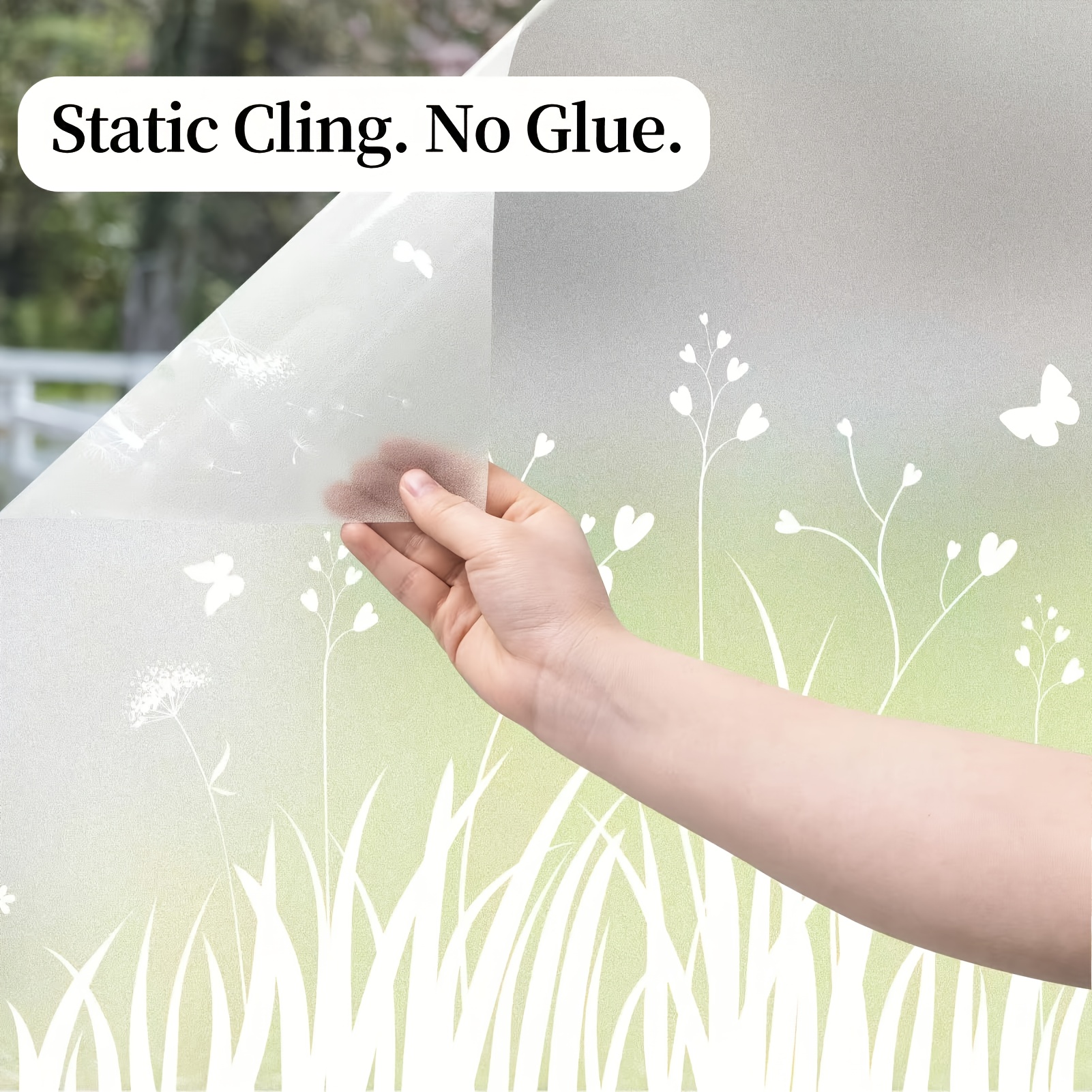 TEMU 1pc Static No-glue Dandelion Glass Film For Home Window Privacy Protection