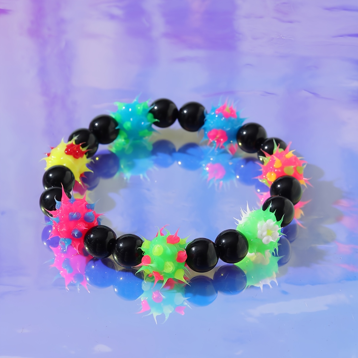 colorful gradient silicone bead bracelet cute - Temu Australia