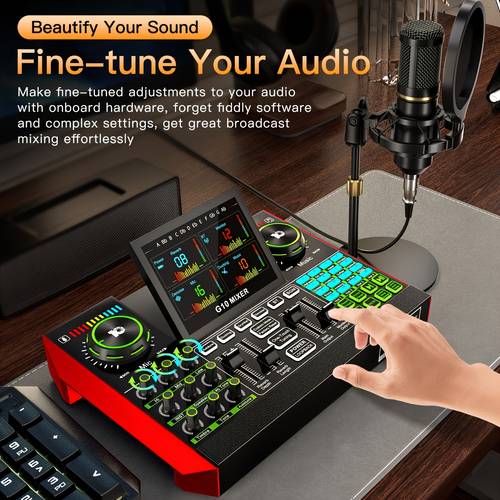 professional live sound card audio interface bundle recording studio kit complete set with wired professional mixer voice changer dj mixing effects operation 3 5mm jack universal for laptops mobile