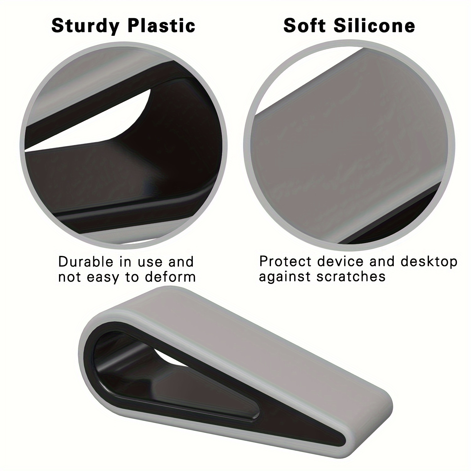 2pcs laptop tablet stand anti slip silicone adjustable   wedge riser compact ventilated design for ergonomic   portable   feet for notebook keyboard 3