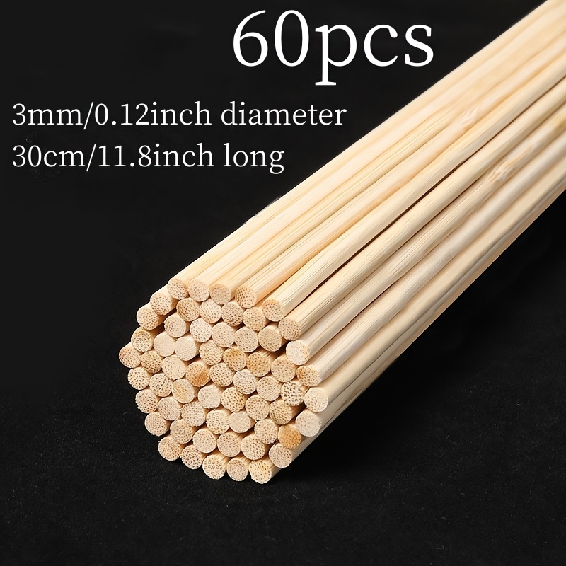 60 120pcs wooden   set dowel rods 12 inches long bamboo wooden dowels craft sticks bamboo   rods   model material building handmade sticks handmade sticks hardwood sticks round sticks for diy crafts