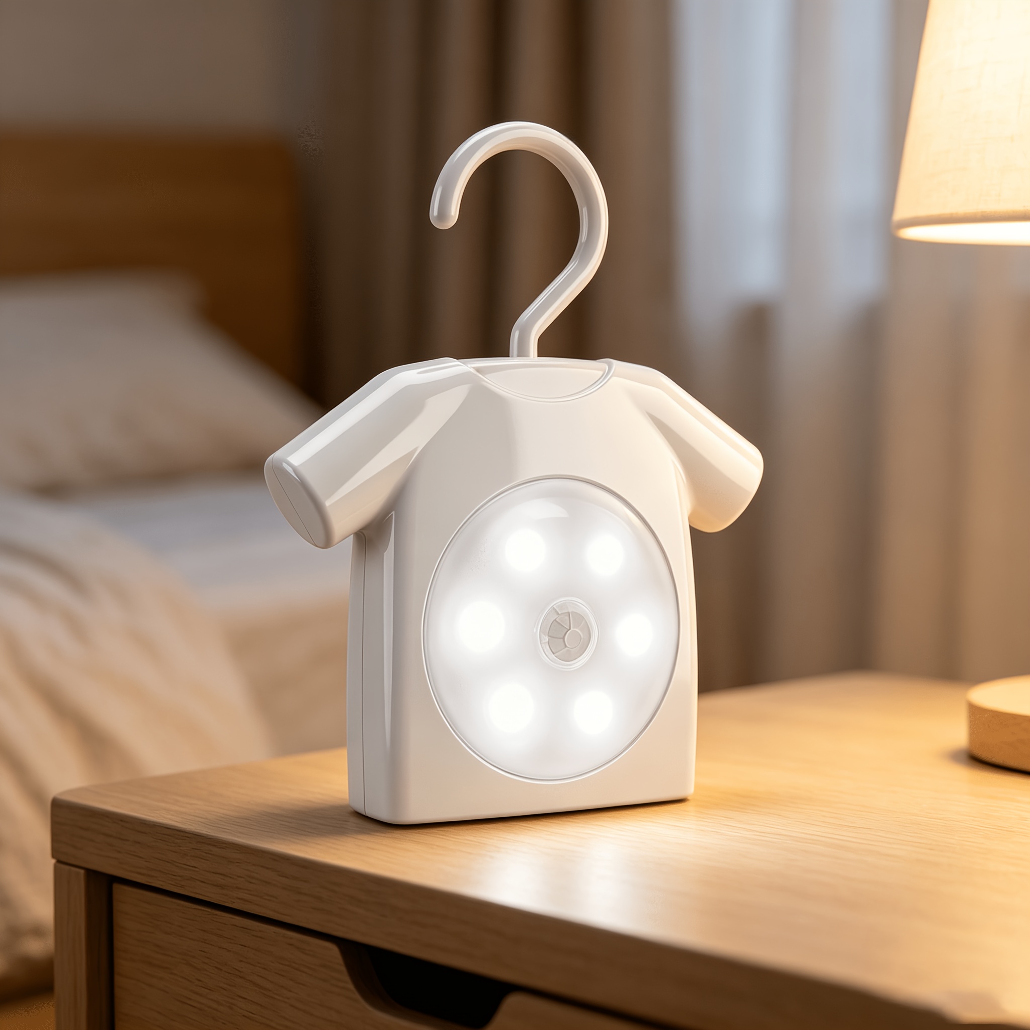 TEMU 1pc Sensor Hanging Night Light, Battery Operated Auto Closet Lamp With Hook, Soft No Drill Stick On Led Light For Wardrobe, Hallway, Entryway,