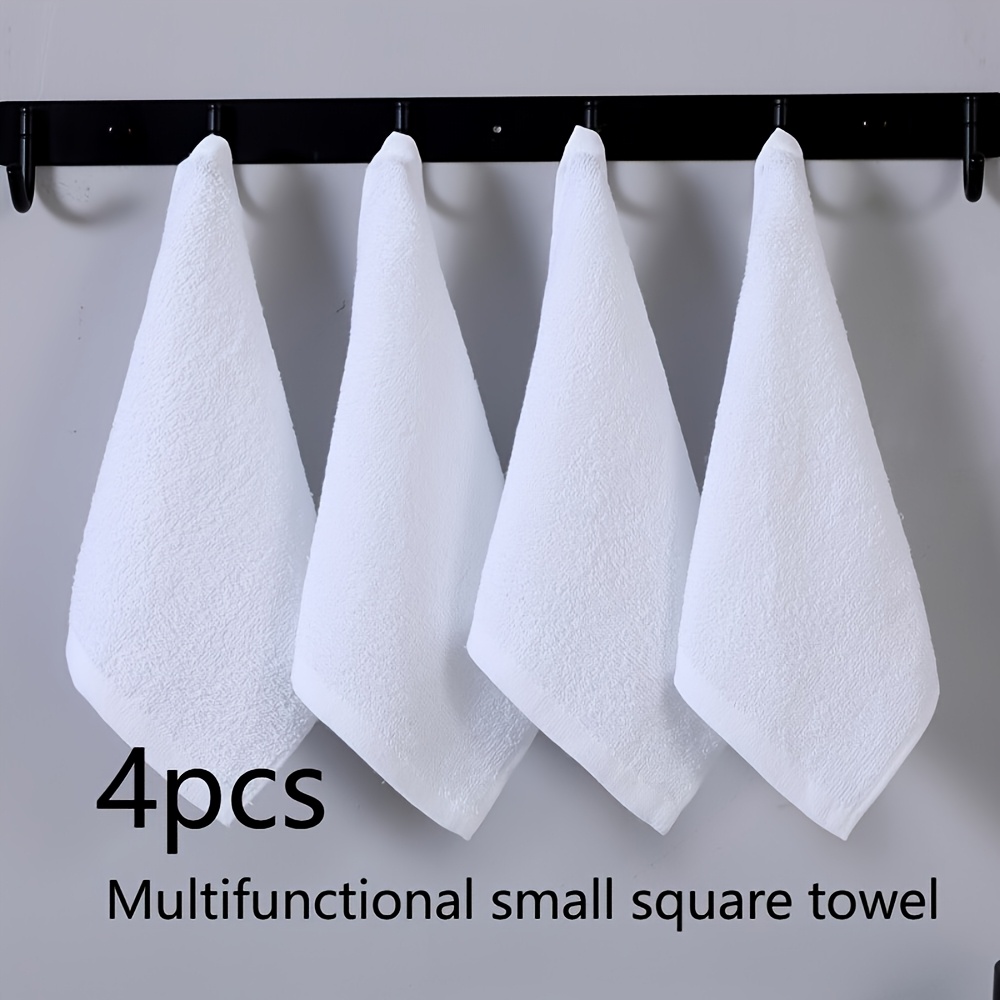 TEMU 4pcs Face Towels Set - Ultra Soft, Highly Absorbent 25cm X 25cm, Quick-drying, Durable, Reusable Washcloths For Hotel, Spa, Salon, Kitchen,