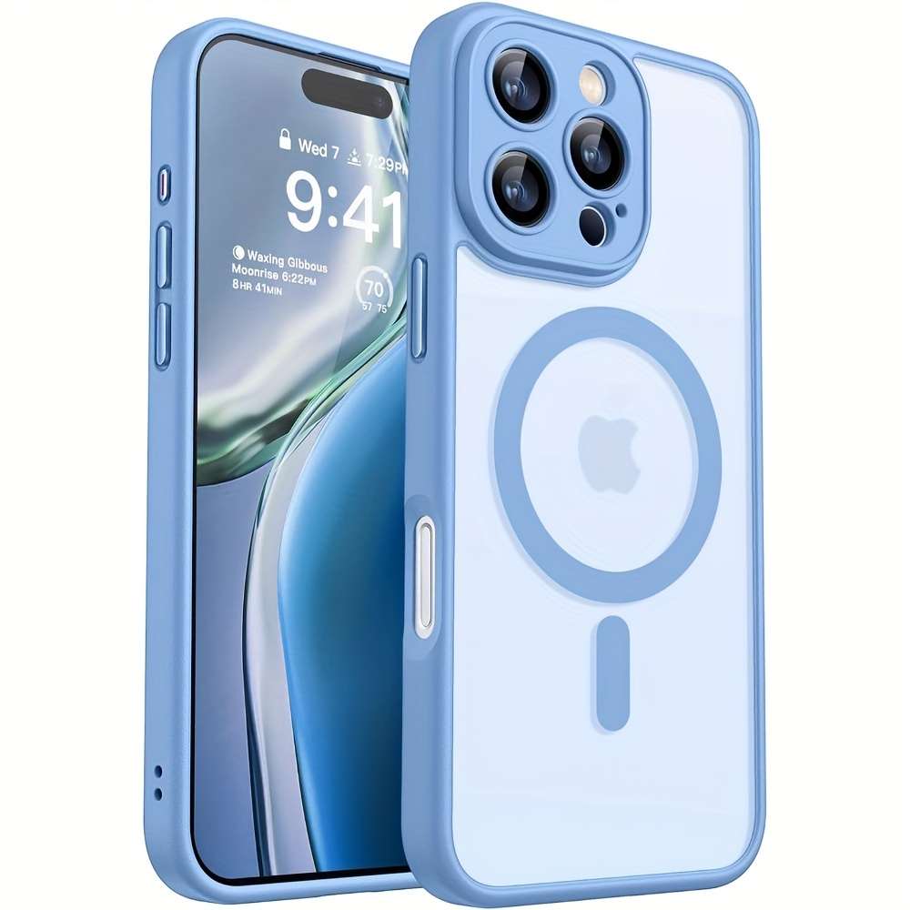 Husă Magnetică Mată Transparentă de Înaltă Calitate pentru Modelele for iphone 17, 16, 15, 14, 13 Pro, 12, 11 Max Plus și Compatibilă cu Încărcare Wireless, Husă Magnetică Telefon, Husă Magsafe Telefon, Husă Telefon