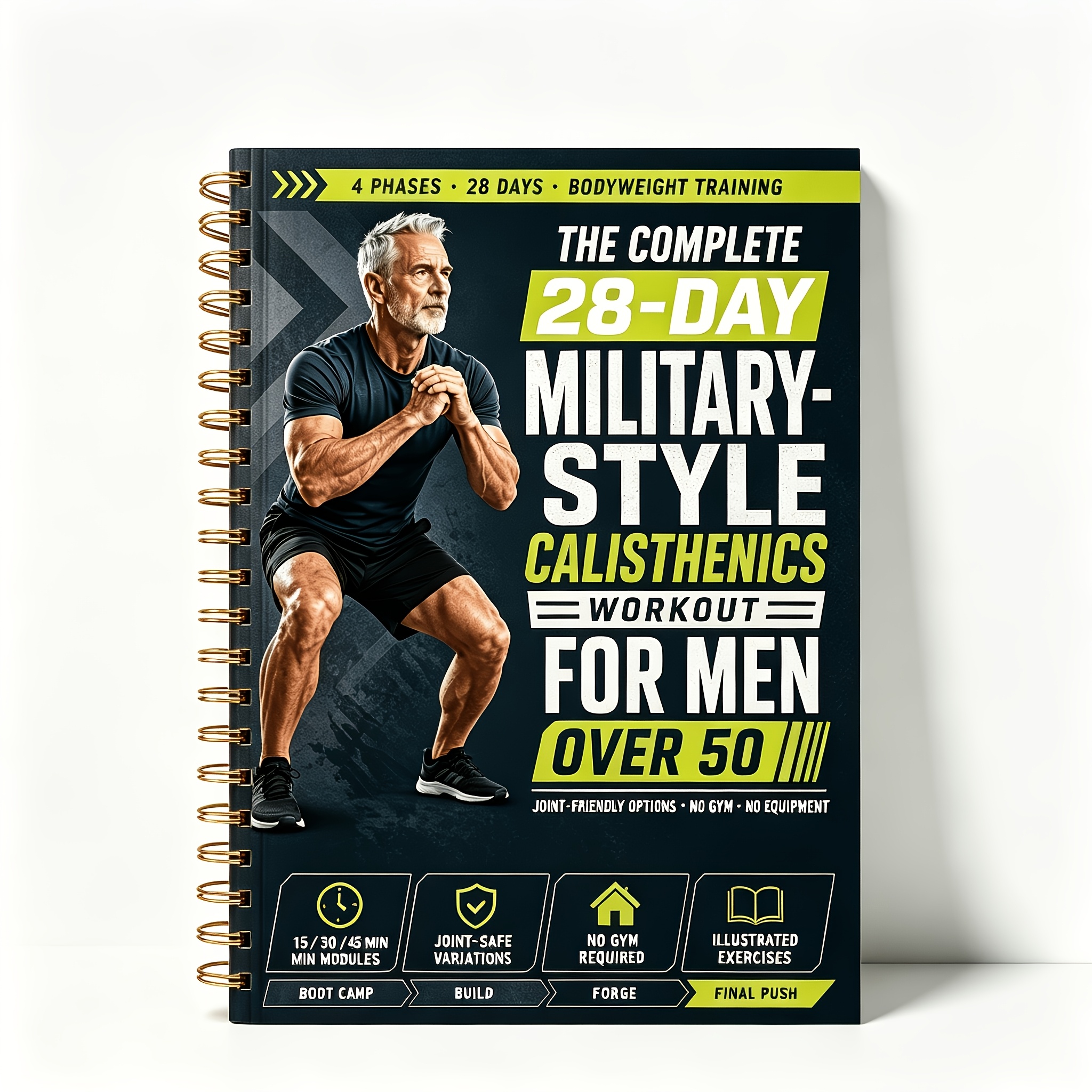 TEMU Guide d'entraînement à domicile pour hommes 50+, de fitness musculaire, entraînements d'1/2/3/4/5/6/7/8/9/10/11/12/13/14/15/30/45 minutes des