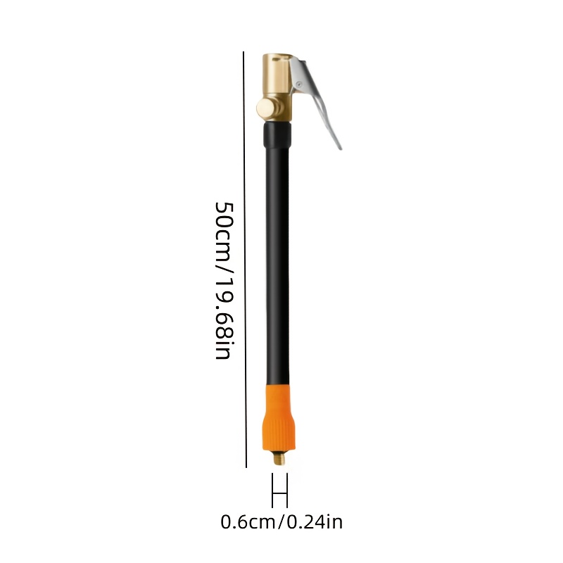 M6 Quick Connect & Rubber Hose - Standard Schrader Valve Fine Thread Adapter For All Mini Car Tire Inflators, Durable Non-electric Air Inflator Tube With Ergonomic Grip (orange/black)