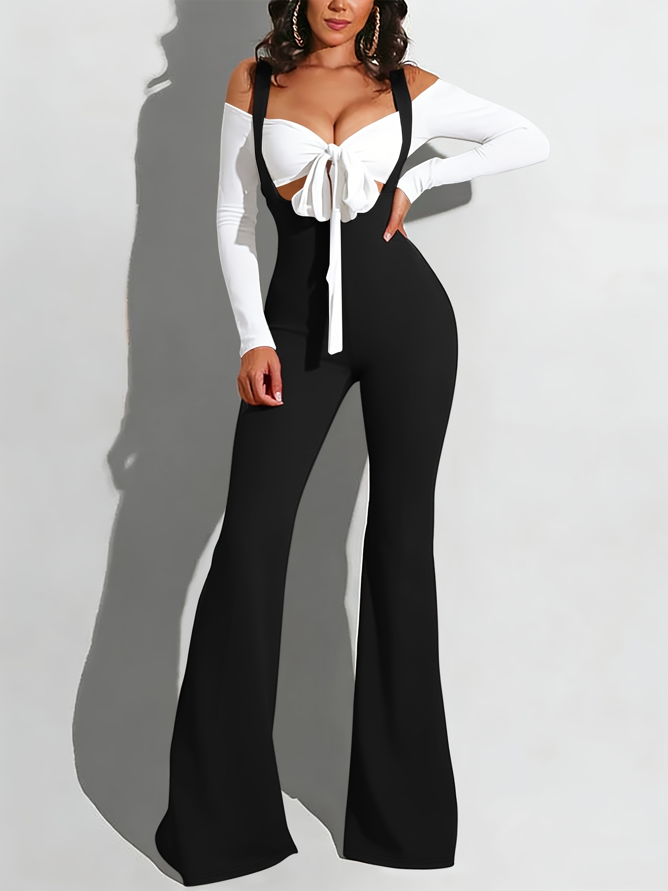 suspender high waisted pants sold on Temu United States