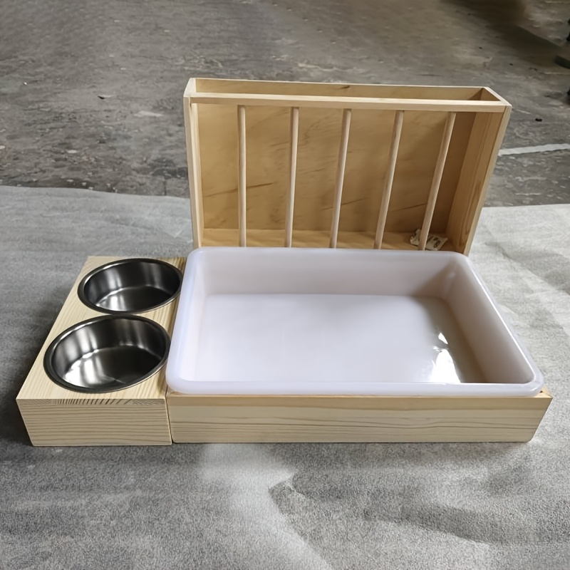 1pc in wooden rabbit litter box hay feeder bowls Temu Canada