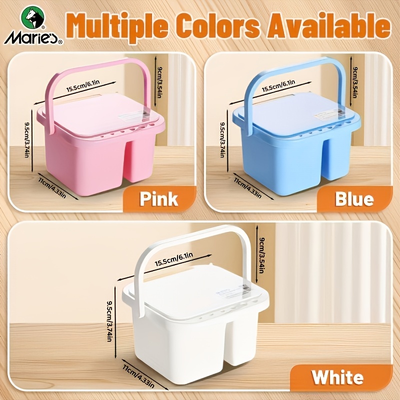 Marie's Multi-Use Paint Brush Cleaner Set 3pcs, Paint Brush Holder and Organizers with Towel & Absorbent Sponge for Acrylic, Watercolor, and Water-Based Paints, Artists & Adults Painting Supplies, Perfect Gift for Birthday, Easter, Valentine's Day &