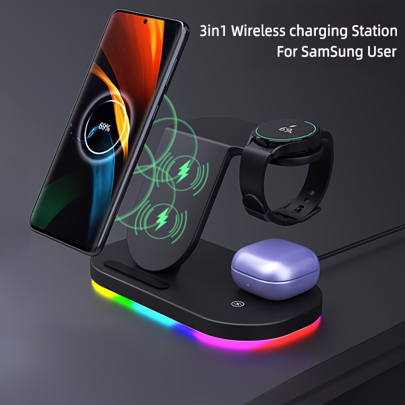 

3in 1 Wireless Charger Charging Station S24 Ultra S23 S22 S21 S20 Z Flip 5 4 3 For 6 5 4 Buds