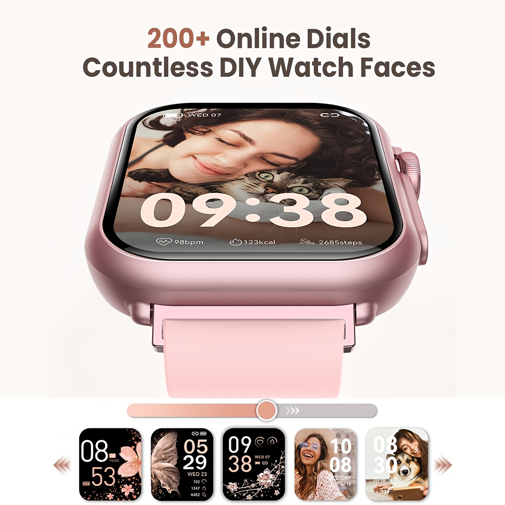 presente para namorados - smartwatch para mulheres e homens: compatível com iphone e , com chamadas bt, monitorização do , resistência à ip68, monitorização de fitness com mais de 120 de desporto, bateria de duração de 1000mah, presente para do pai Detalhes do produto 2
