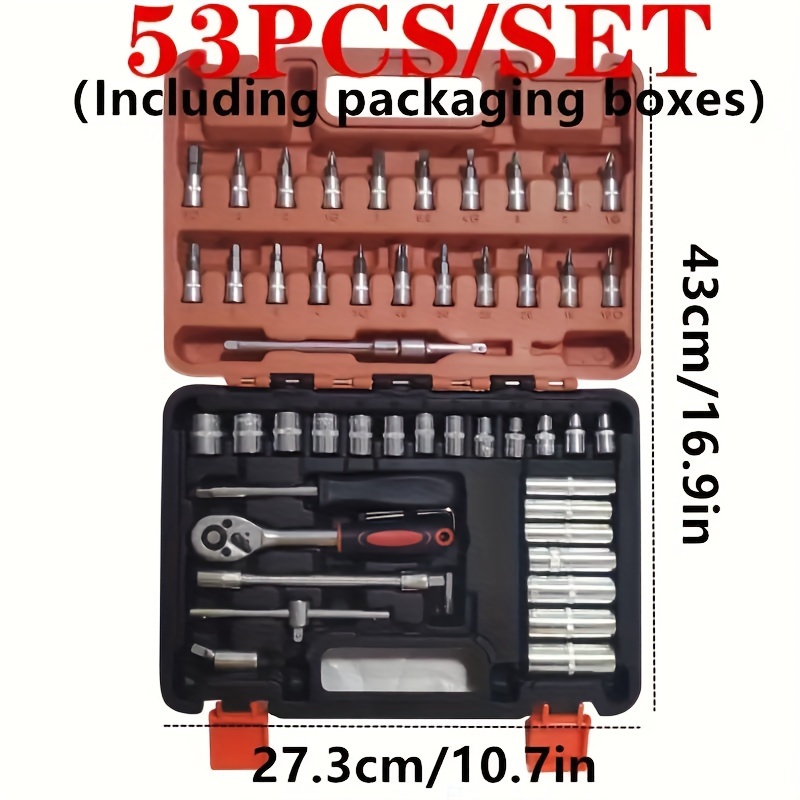 TEMU 151/53/12pcs Wrench Set For Car, And Repair - Tools And Storage Box