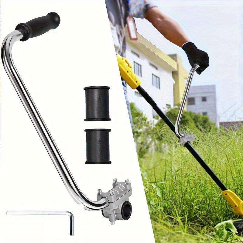 

Adjustable Ergonomic Lawn Mower Handle Extension, Soft Grip Aluminum Alloy, Comfortable Garden Landscape Trimmer, Manual Lawn Mower Support Accessory, Outdoor Electric Tool Parts