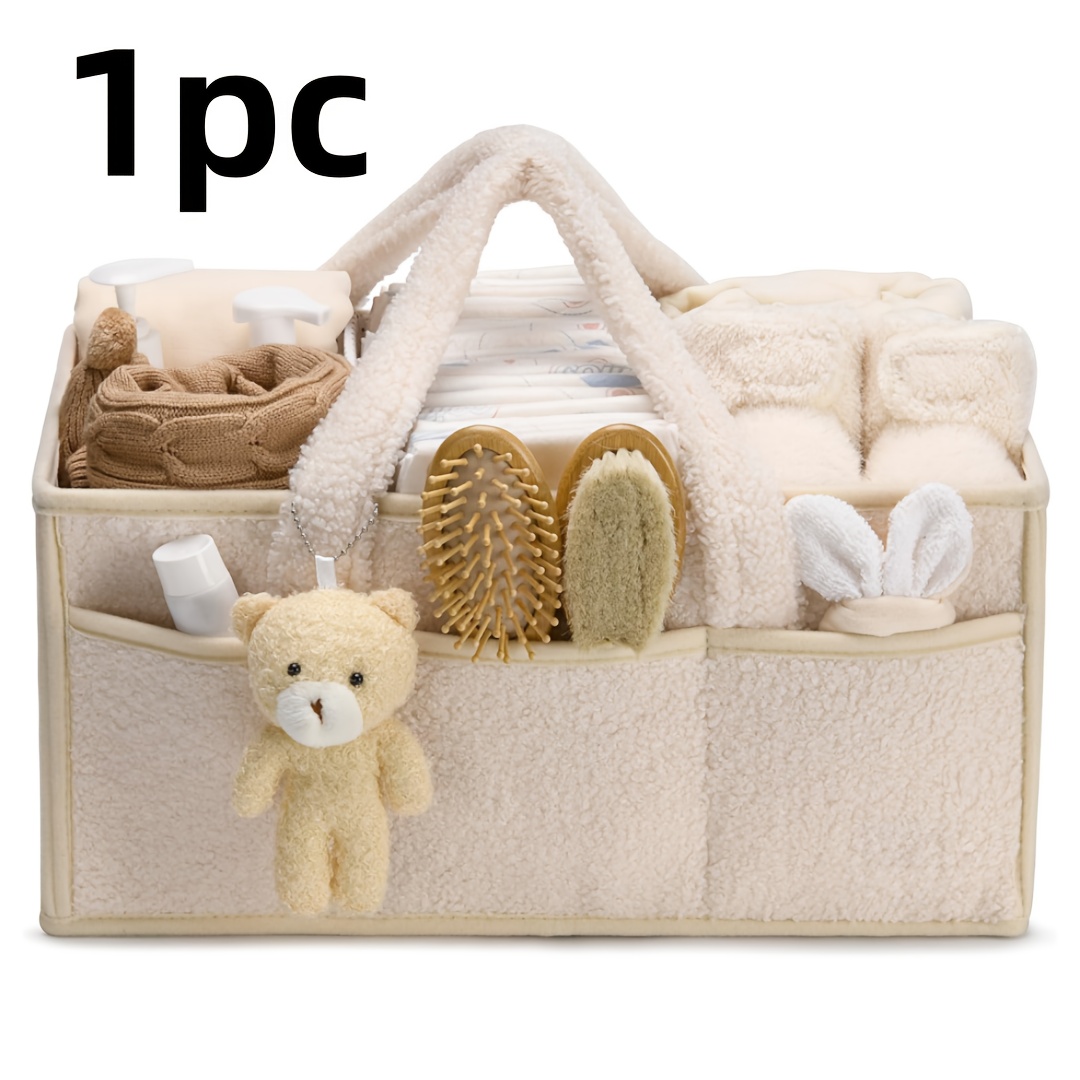 Contemporary Fabric Shelf Basket With Multi-compartment Design - Portable Handbag For Storage And Organization With Integrated Maternal And Child Features, Shelf Baskets