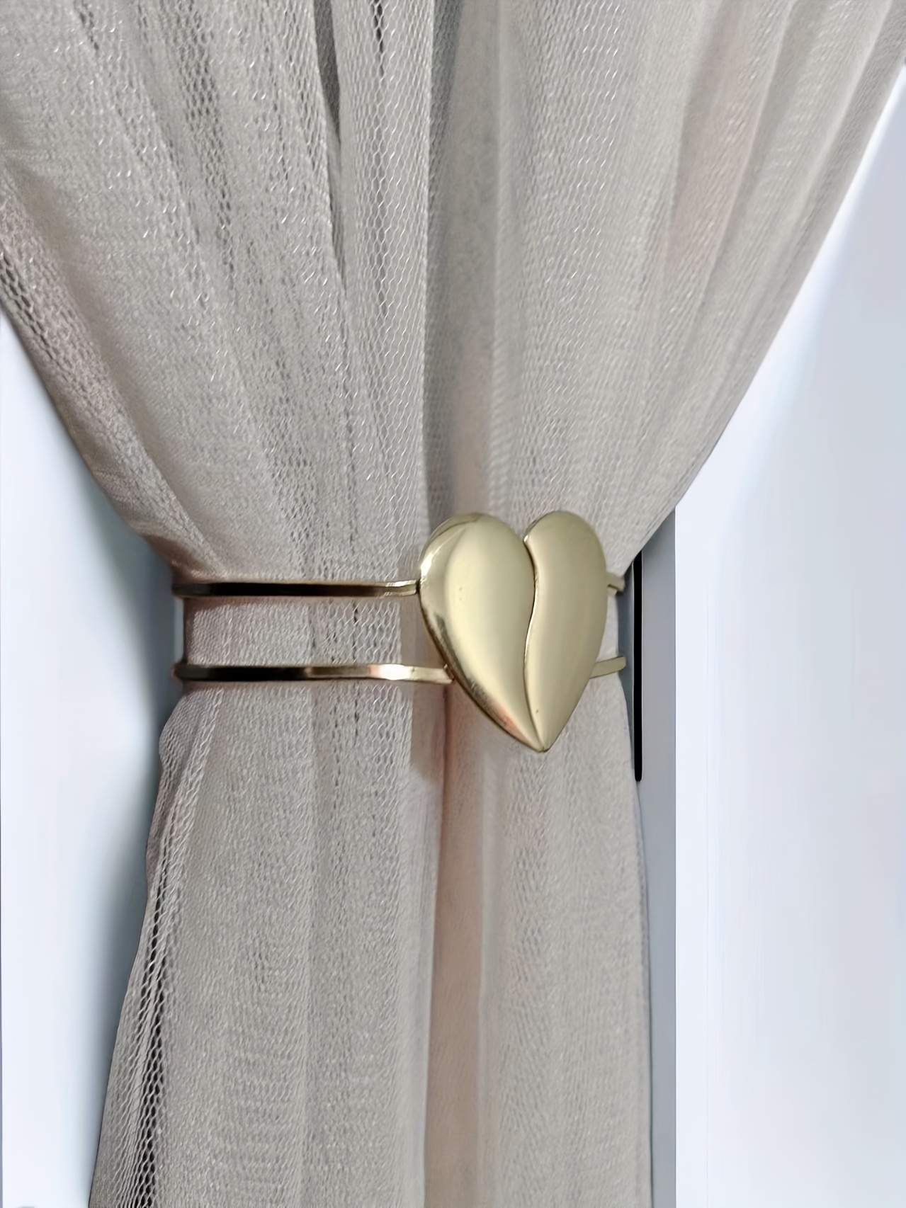 1pc heart decor curtain holdback alloy curtain holder minimalist hollow out curtain   curtain tieback for living room office home decoration curtain accessories details 2