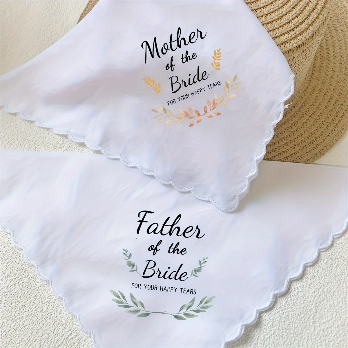 E-shop 2er-Set /Der Vater der Braut Kleine Taschentücher, Geschenk für Brauteltern bei der Hochzeit, Taschentuch zum Abwischen von Tränen bei der
