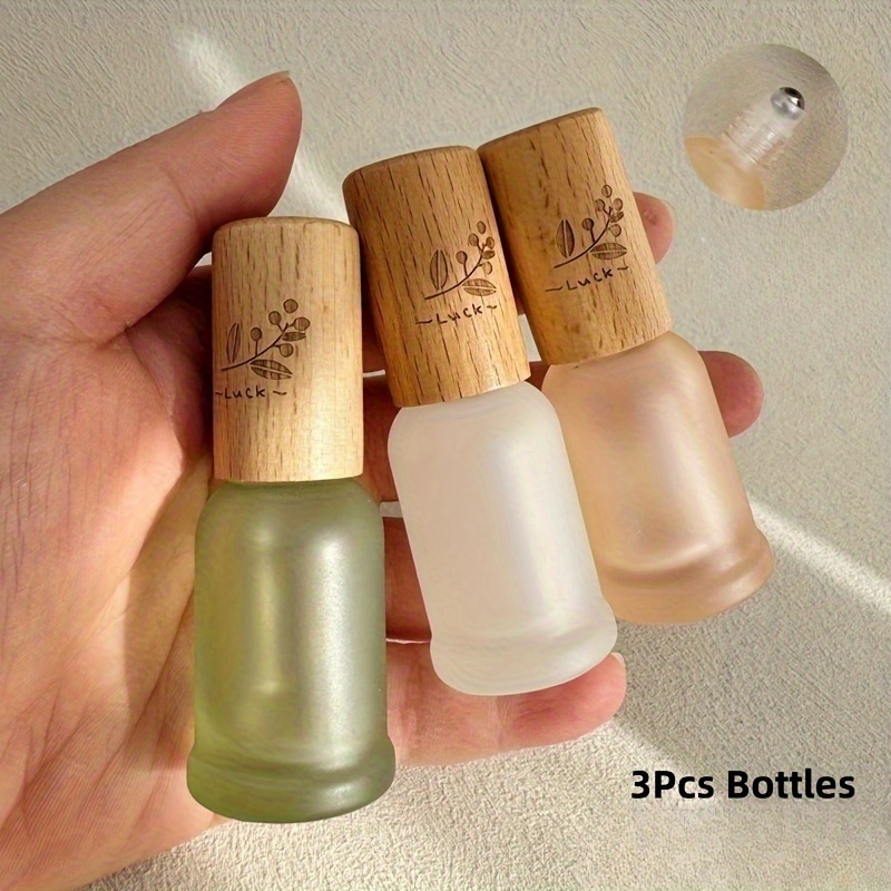 TEMU 3pcs Retro-style 10ml/0. Glass Ball Bottles - Unscented, Reusable Essential Oil Diffuser, Perfect For Travel And Holiday Gifts, An For Holiday
