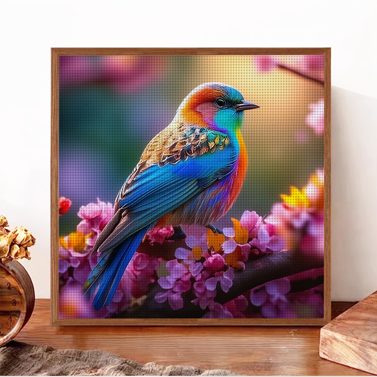 11CT/14CT Printed Cross Stitch DIY Kit, Colorful Bird Design