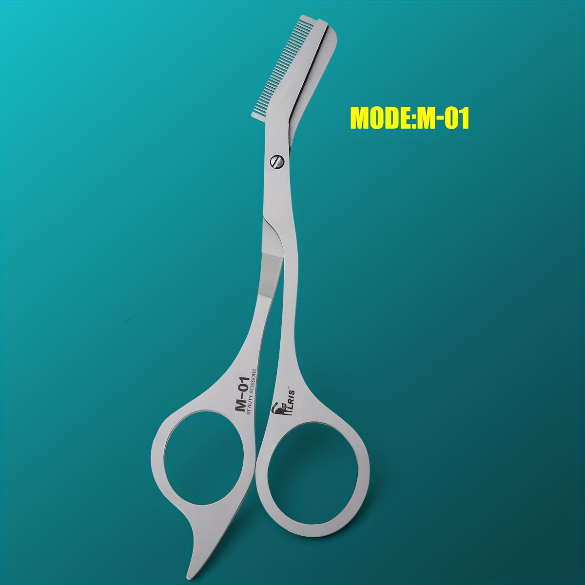 Image of 1pc Professional Precision Eyebrow Scissors With Comb, Stainless Steel, Anti-allergy , Mini Grooming Tool, Safe Makeup Scissors, Suitable For Facial Hair Trimming